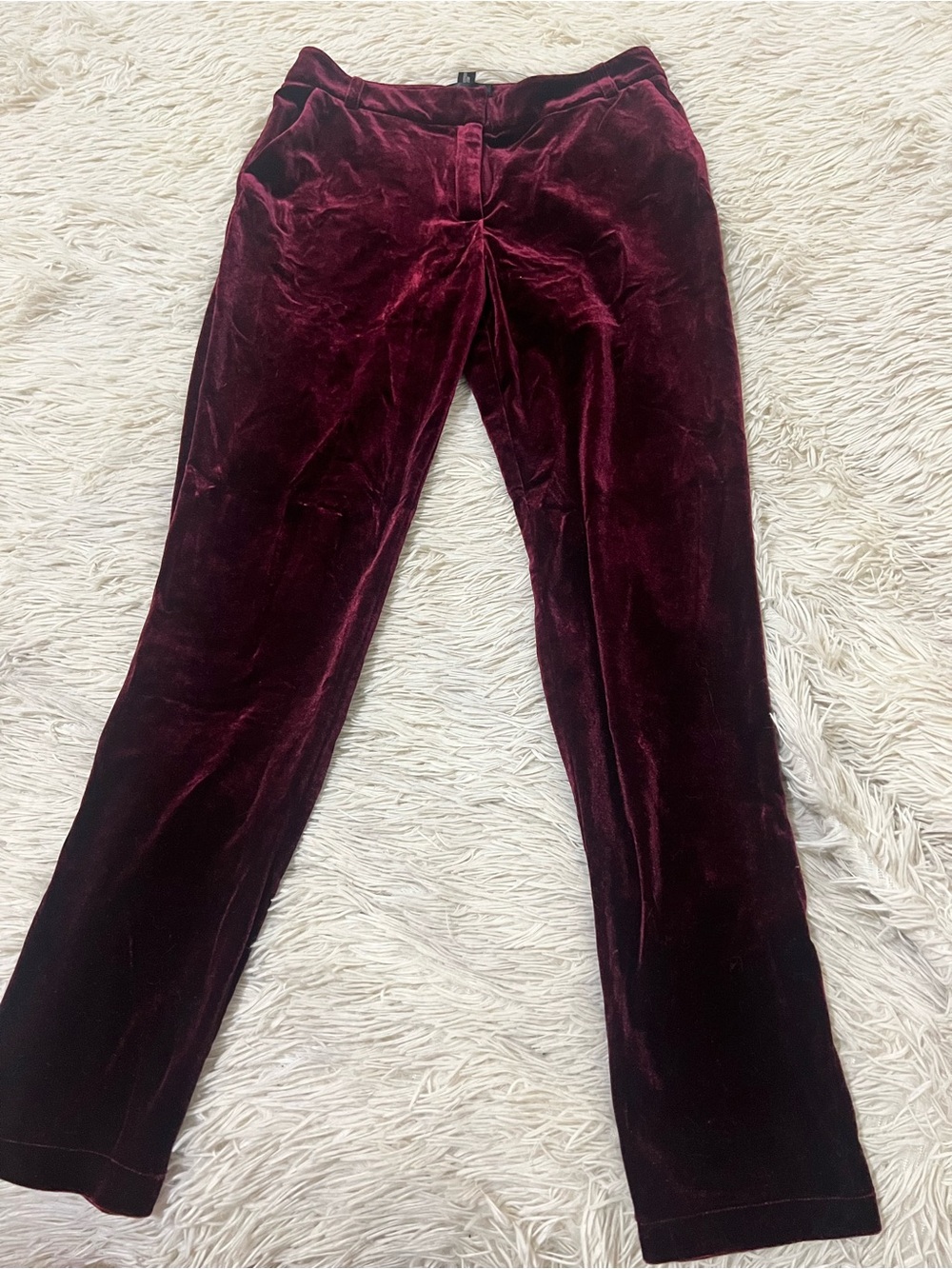 Aqua Women's Velvet Pants - Burgundy Wine